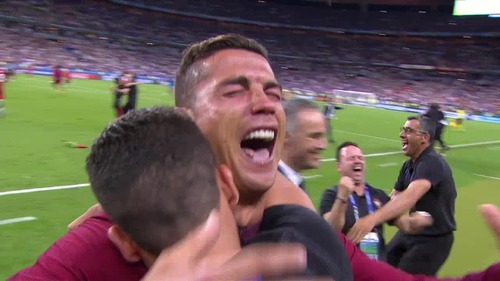 Enorm glede: Her jubler Ronaldo etter sluttsignalet