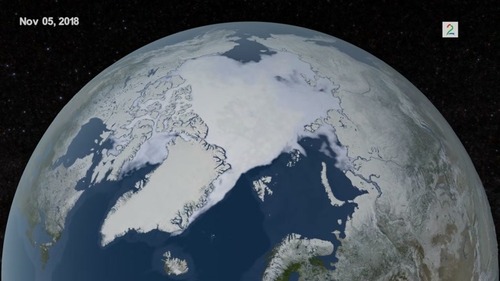 Slik vokser isdekket i Arktis på vinteren